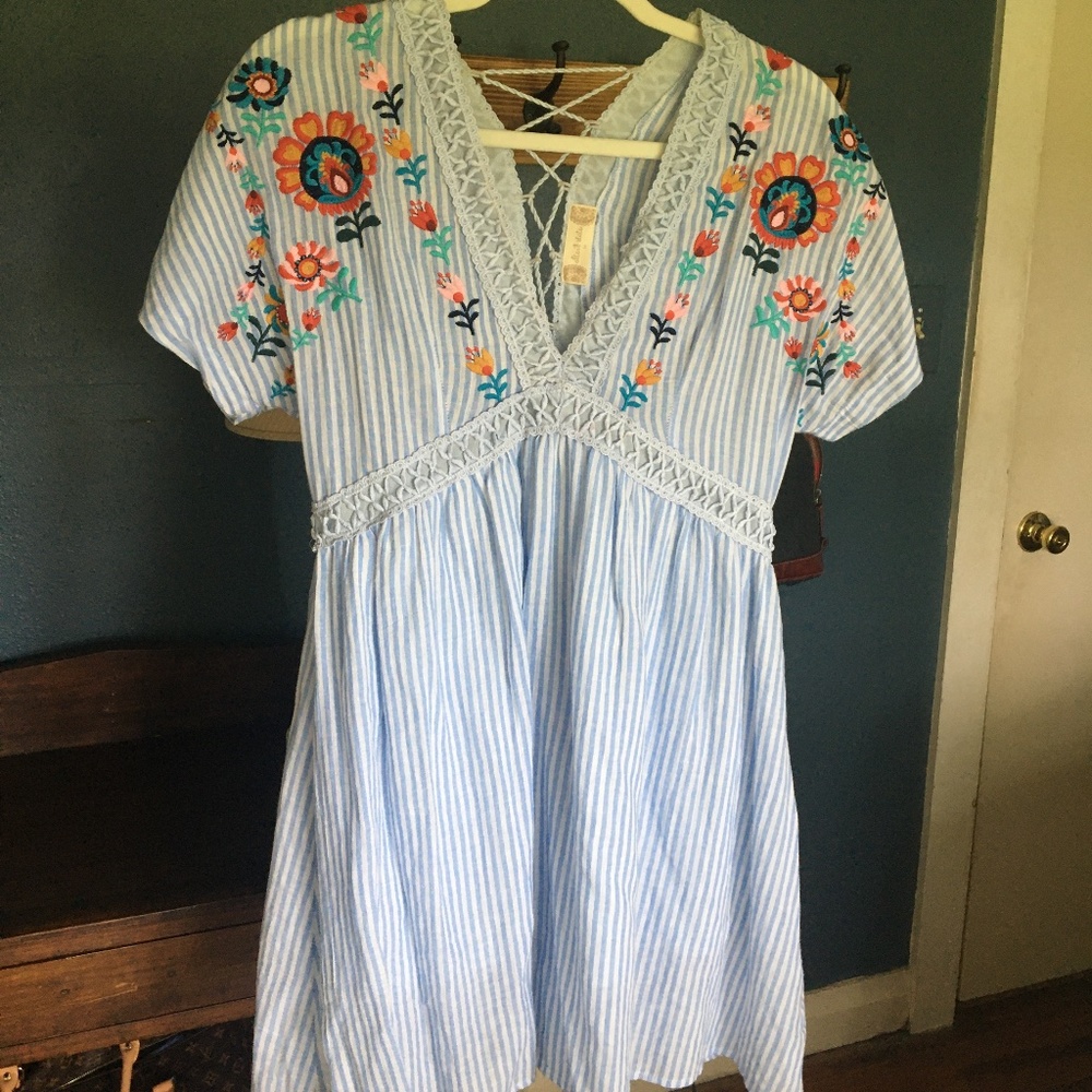 Blue Pinstripe Dress